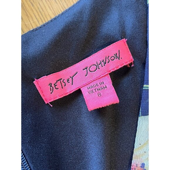 Betsy Johnson Mini Dress Floral Print Long Bell Sleeves Size 8 City Cottagecore - Picture 15 of 16